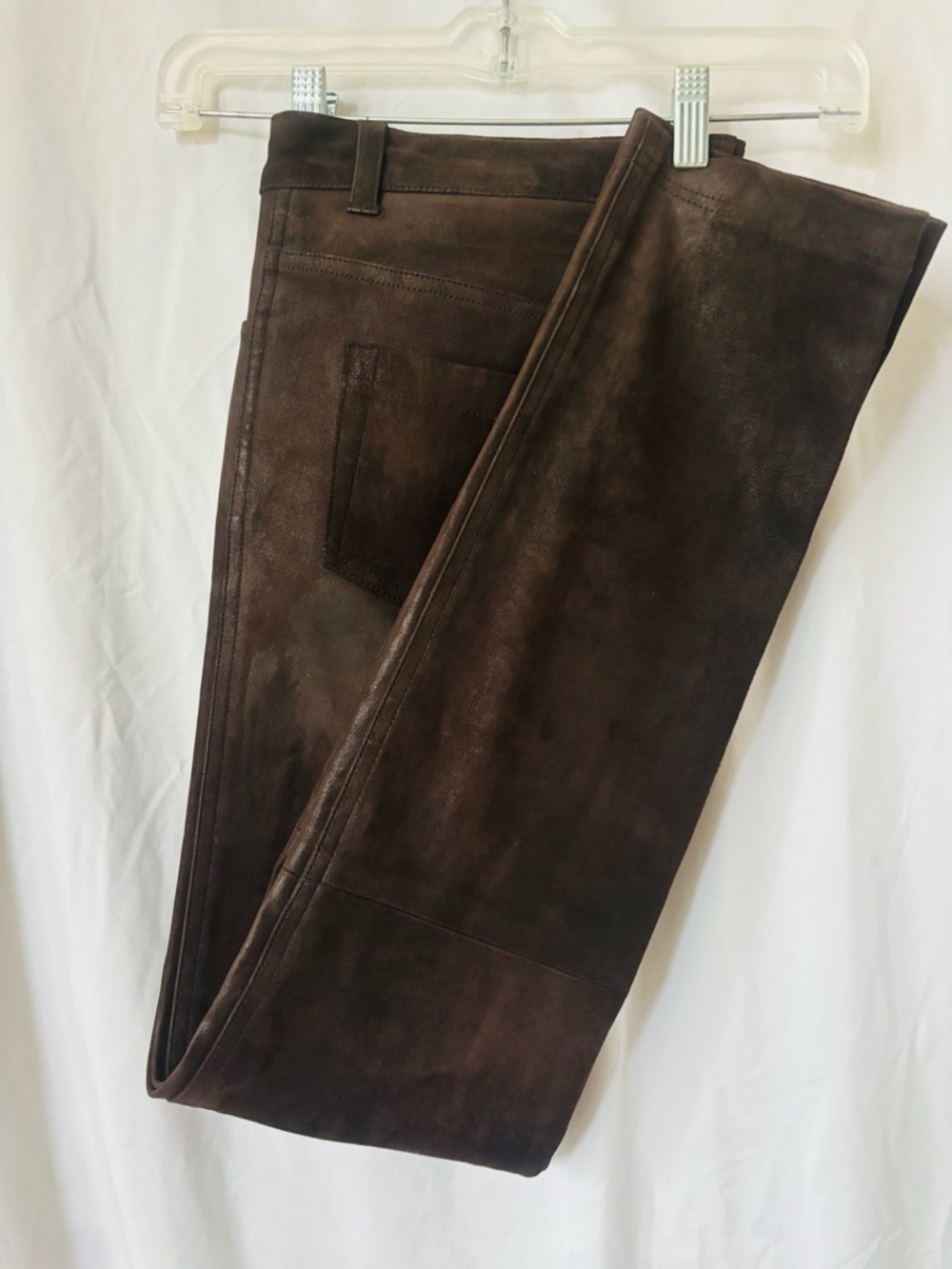 L’Agence Lambskin Leather Straight Leg Pants